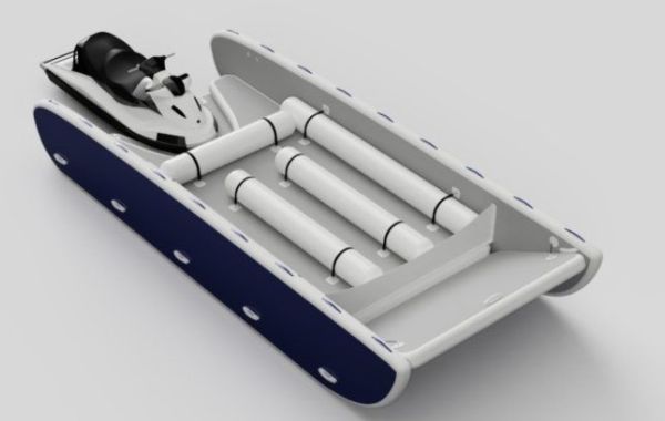 Надувной транспортный катамаран под гидроцикл